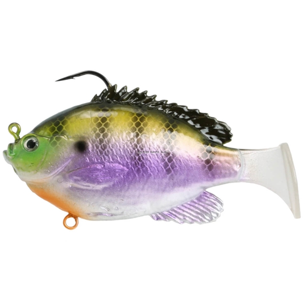 Picture of Fish Lab Bio-Gill Soft Swimbait, Dark Bluegill, 4", 1-5/8Oz, Sinking Action,T-Tail