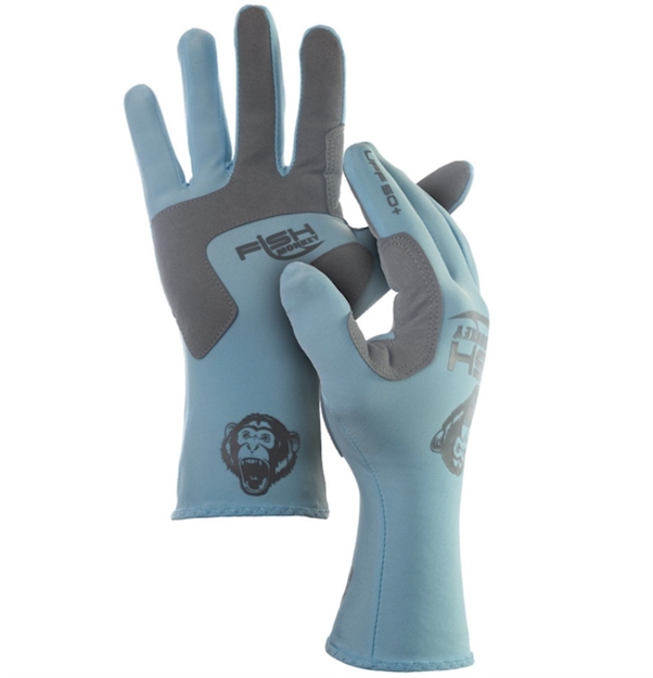 Picture of Fish Monkey, Llc Monkey Full Finger Guide Glove Fm10-Ltblue-L