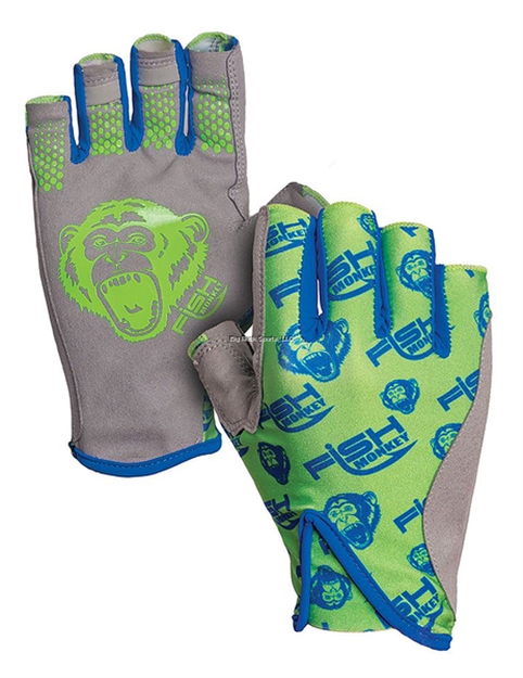 Picture of Fish Monkey Pro 365 Guide Glove, Exposed Finger, Non Slip Synthetic Leather Palm, Quick Dry Breathable Fabric, Neon Green M