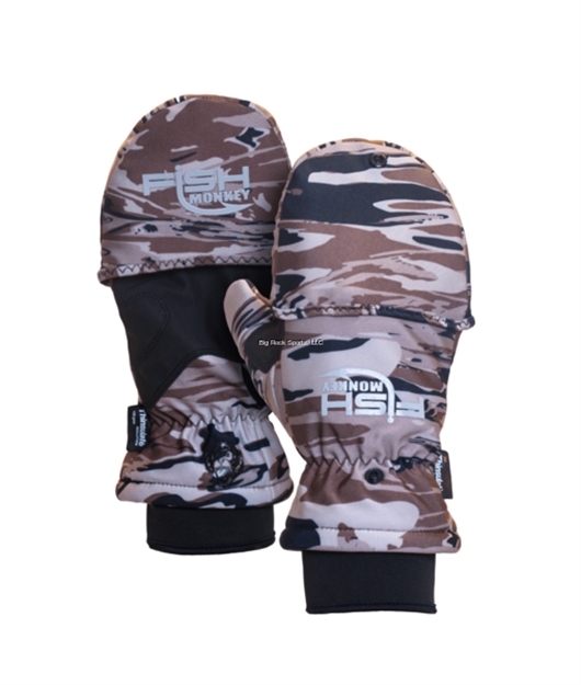 Picture of Fish Monkey Tundra Premium Insulated Mitten Glove, Fall Water Camo L