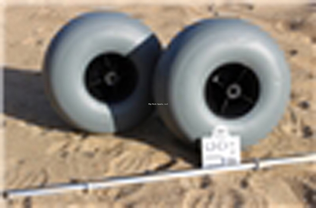 Picture of Fish-N-Mate Large Grey Poly Ball Bearings Wheels(2) Kit For Large Cart, 9" X 17" Wheel Size, Solid Alum. Axle