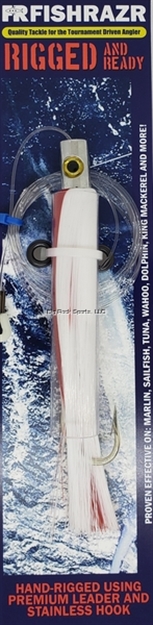 Picture of Fish Razr 6.5" Rigged Chrome Flat Head Red/ White