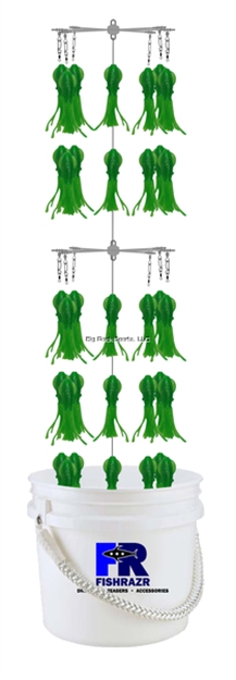 Picture of Fish Razr Bucket Dredge Green Sparkle Phat Squid With Weight