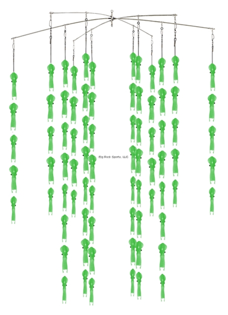 Picture of Fish Razr Compact Phat Squid Dredge 28" Green Sparkle