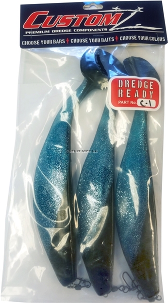 Picture of Fish Razr Customz  Dredge Ready 3Pk 9.5" Shad Blue Black Back