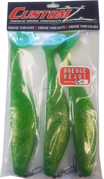 Picture of Fish Razr Customz  Dredge Ready 3Pk 9.5" Shad Green