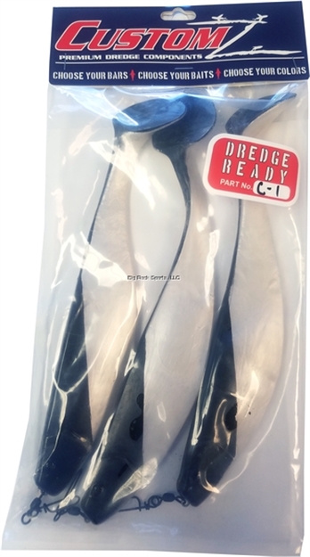 Picture of Fish Razr Customz  Dredge Ready 3Pk 9.5" Shad Pearl Black Back