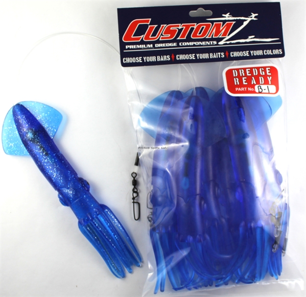 Picture of Fish Razr Customz  Dredge Ready 6Pk 9" Blue Sparkle Squid