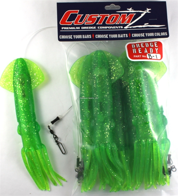 Picture of Fish Razr Customz  Dredge Ready 6Pk 9" Green Squid
