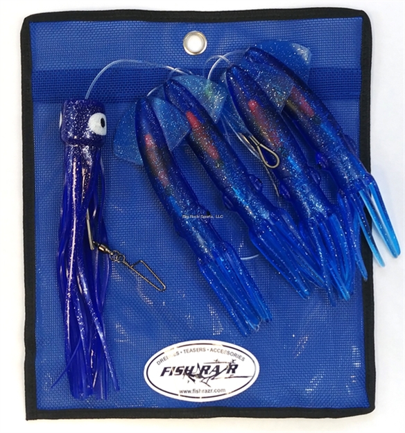 Picture of Fish Razr Daisy Chain, Blue Sparkle, 4 Squid With Chugger