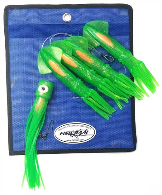 Picture of Fish Razr Daisy Chain, Green Sparkle, 4 Squid With Chugger