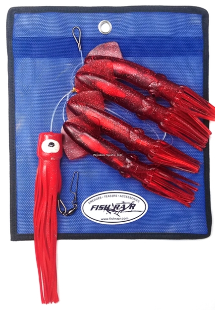 Picture of Fish Razr Daisy Chain, Red Sparkle, 4 Squid With Chugger