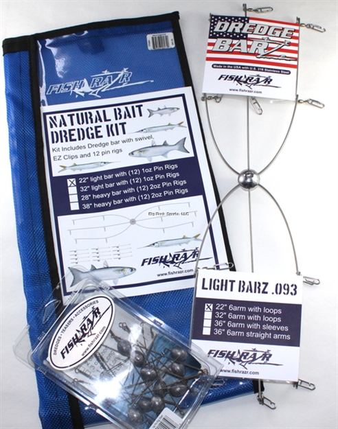 Picture of Fish Razr Natural Dredge Kit- 22" Light Bar, 12 (1Oz) Pin Rigs, Bag