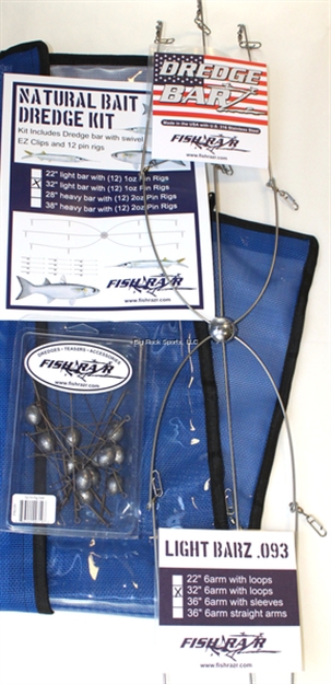 Picture of Fish Razr Natural Dredge Kit- 32" Light Bar, 12 (1Oz) Pin Rigs, Bag