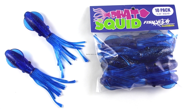 Picture of Fish Razr Phat Squid 5.25" 10Pk Blue Sparkle