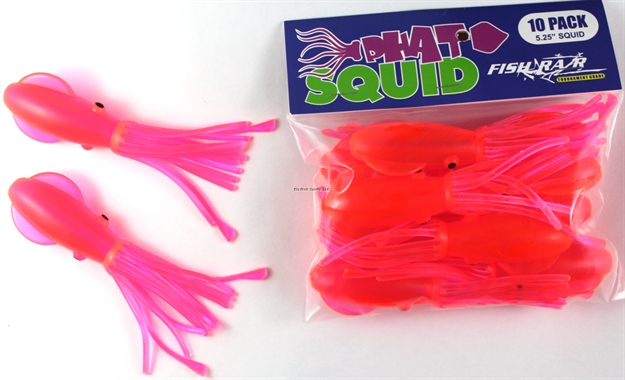 Picture of Fish Razr Phat Squid 5.25" 10Pk Pink Fluorescent