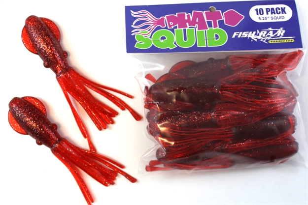 Picture of Fish Razr Phat Squid 5.25" 10Pk Red Sparkle