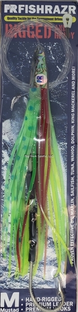 Picture of Fish Razr Rigged Bali Bullet 7" Green Lumus Skirt