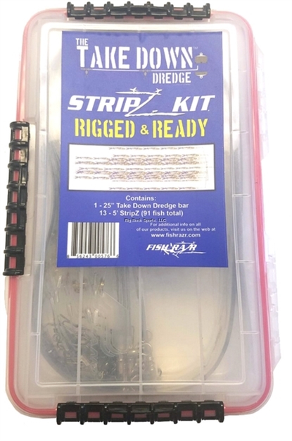 Picture of Fish Razr Take Down Dredge Kit With Stripz- 91 Fish, 25" Take Down Bar IN Waterprook Box