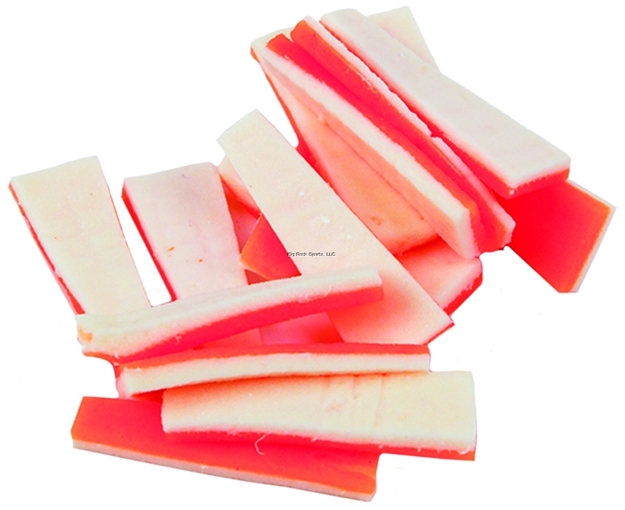 Picture of Fishbites Fish 'N' Strips Sand Flea Longer Lasting Bait Strips, 1 1/2", Orange/White, 15/Pack