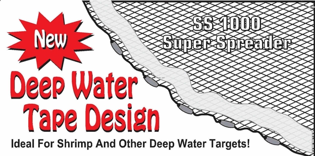 Picture of Fitec Gs1000 Ultra Spreader Cast Net Clear Mono 1/2" Mesh, W/Tape 7' 1Lb Lead Per Foot
