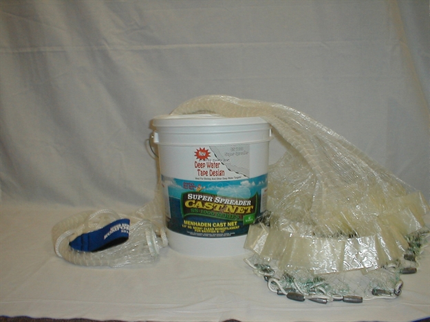 Picture of Fitec Gs1500 Ultra Spreader Cast Net Clear Mono 5/8" Mesh, W/Tape 8' 1.5Lb Lead Per Foot