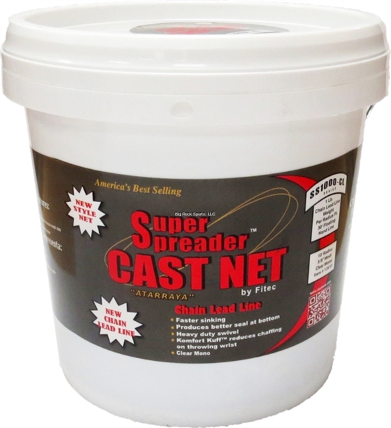 Picture of Fitec Ss1000cl Super Spreader Cast Net Chain Leaded 6'X3/8" Mesh, Mesh, 1 LB Lead Per Foot