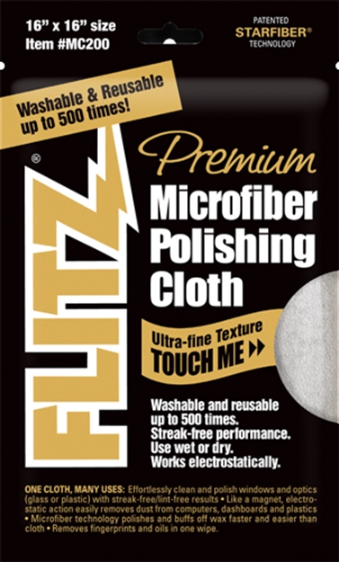Picture of Flitz International Microfiber Polishing Cloth 16X16 Grey 1Ea