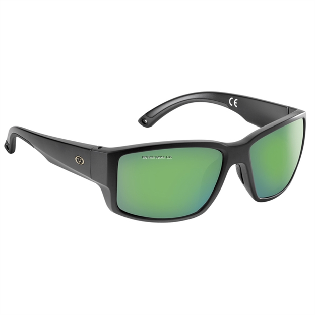 Picture of Flying Fisherman Baleen Sunglasses, Matte Black Frame, Amber-Green Mirror Polarized Lens, Medium Fit