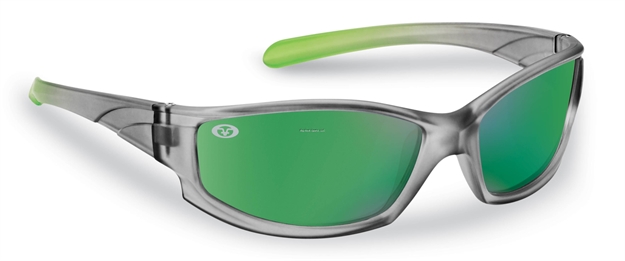Picture of Flying Fisherman Buoy JR Angler Polarized Sunglasses, Gray-Lime Frame, Green Mirror Lens