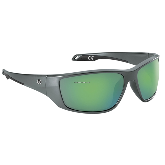 Picture of Flying Fisherman Carico Sunglasses, Matte Gray Frame, Amber-Green Mirror Lens, Acutint Polarized Lens System