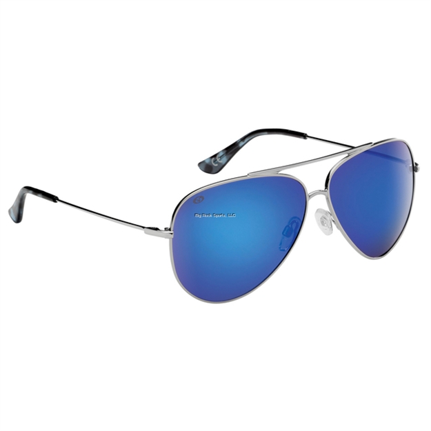 Picture of Flying Fisherman Crew Sunglasses, Silver Frame, Smoke-Blue Mirror Polarized Lens, Medium TO Large Fit