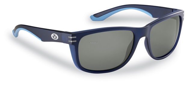 Picture of Flying Fisherman Double Header Polarized Sunglasses, Matte Navy Frame, Smoke Lens