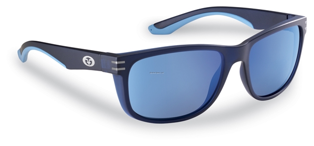 Picture of Flying Fisherman Double Header Polarized Sunglasses, Navy Frame, Smoke-Blue Mirror Lens