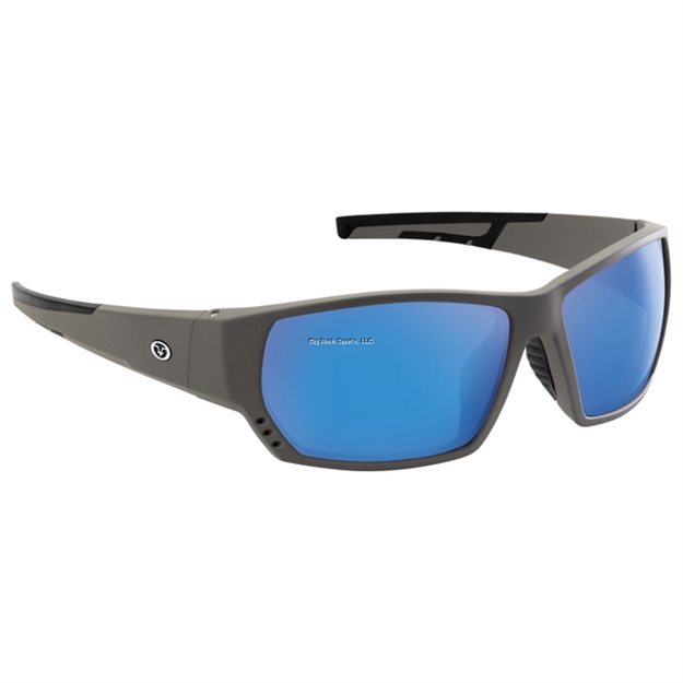Picture of Flying Fisherman Drop Back  Sunglasses, Matte Gray Soft-Touch Frame, Smoke-Blue Mirror Lens, Medium Fit