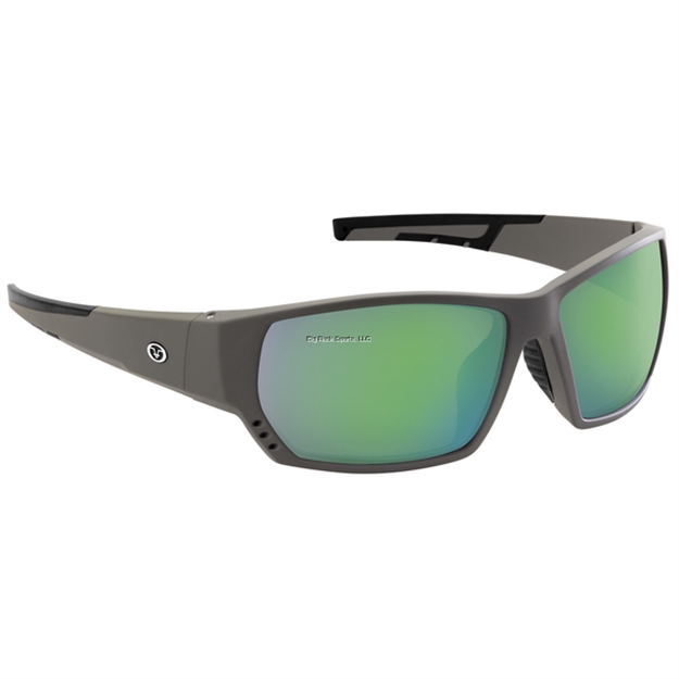 Picture of Flying Fisherman Drop Back Sunglasses, Matte Gray Soft-Touch Frame, Amber-Green Mirror Lens, Medium Fit