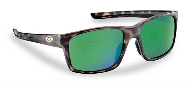 Picture of Flying Fisherman Freeline Polarized Sunglasses, Matte Tortoise Frame, Amber-Green Mirror Lens
