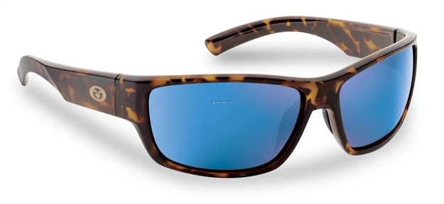 Picture of Flying Fisherman Matecumbe Polarized Sunglasses, Tortoise Frame, Smoke-Blue Mirror Lens
