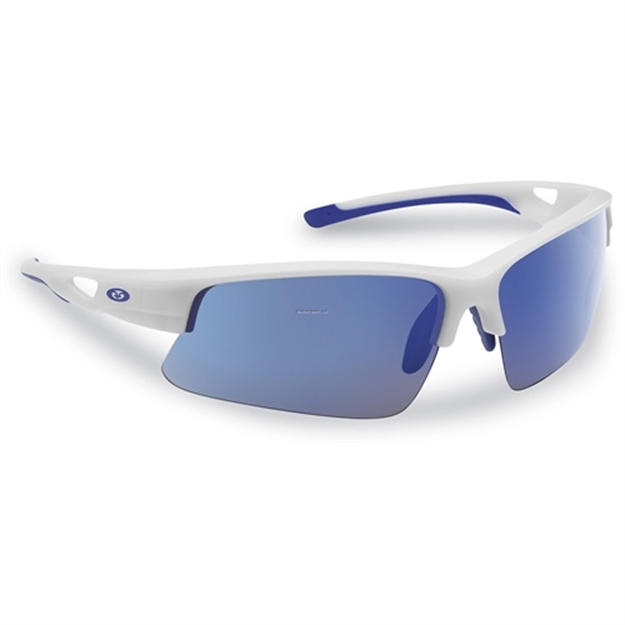 Picture of Flying Fisherman Moray Polarized Sunglasses, Mate White Frames, Blue Mirror Lens