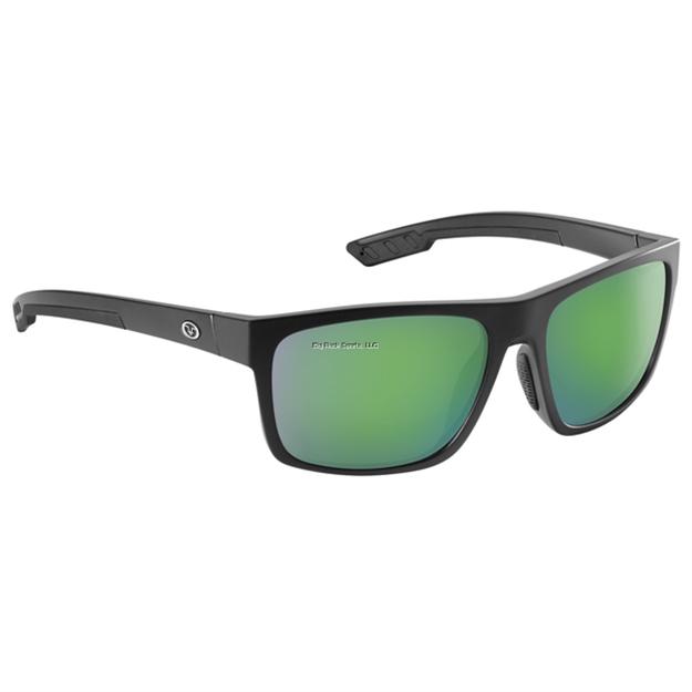 Picture of Flying Fisherman Offline Sunglasses, Matte Black Frame, Amber-Green Mirror Polarized Lens, Medium Fit