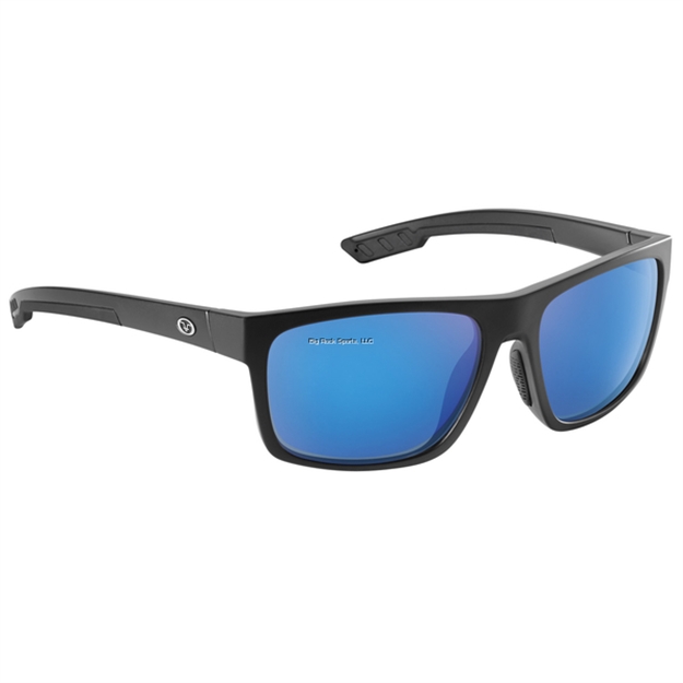 Picture of Flying Fisherman Offline Sunglasses, Matte Black Frame, Smoke-Blue Mirror Polarized Lens, Medium Fit