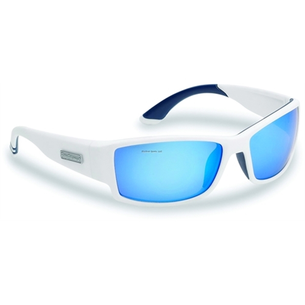 Picture of Flying Fisherman Razor Matte White Blue Mirror Sunglasses