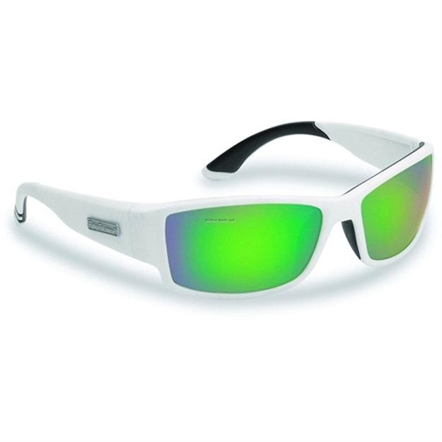 Picture of Flying Fisherman Razor Matte White Green Mirror Sunglasses