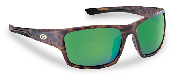 Picture of Flying Fisherman Sand Bank Polarized Sunglasses, Matte Tortoise Frame, Amber-Green Mirror Lens