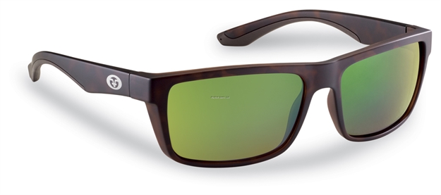 Picture of Flying Fisherman Streamer Polarized Sunglasses,  Matte Tortoise Frame, Amber-Green Mirror Lens
