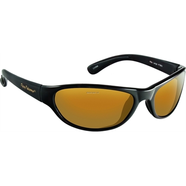 Picture of Flying Fisherman Sunglasses Key Largo Matte Blk Frame Amber Lens
