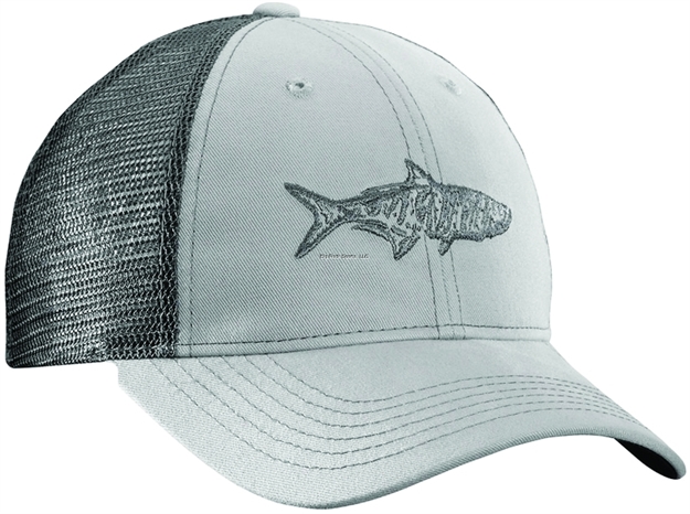 Picture of Flying Fisherman Tarpon Trucker Hat, Gray/Charcoal, Adjustable Snap Back Closure