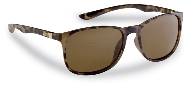 Picture of Flying Fisherman Una Polarized Sunglasses, Matte Tortoise Frame, Amber Lens