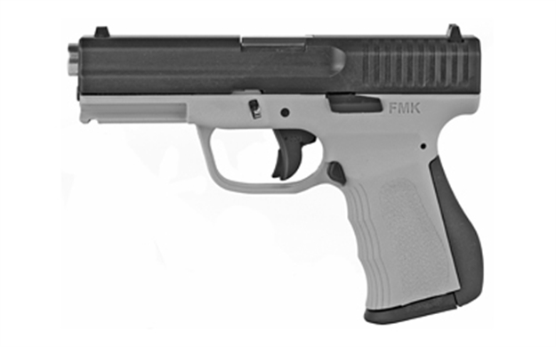 Picture of  Fmk Firearms G9c1g2pss 9C1 G2 9Mm Luger 14+1 4" Black Stainless Steel Barrel, Black Serrated Carbon Steel Slide, Dark Gray Polymer Frame W/Picatinny Rail, Black Backstrap Grip