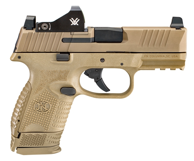 Picture of FN 66-100859 509 Compact Mrd 9Mm Luger 3.70" 10+1 (2) Flat Dark Earth Flat Dark Earth Steel Slide Flat Dark Earth Interchangeable Backstrap Grip Includes Vortex Viper Red Dot